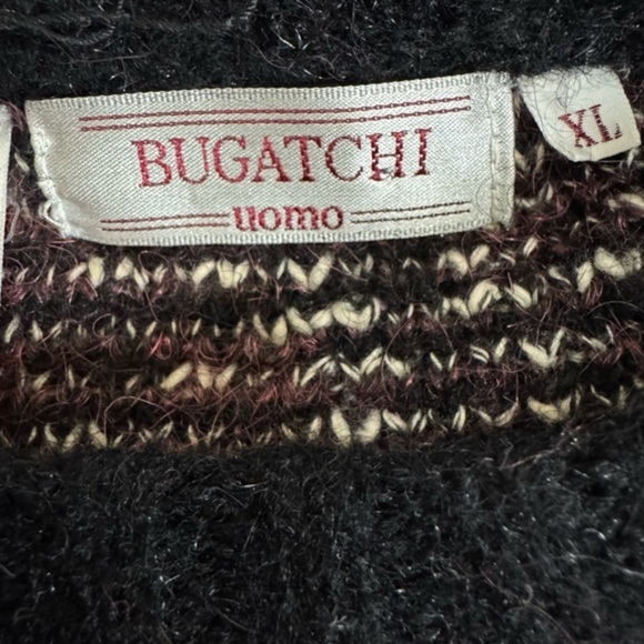 Vintage Bugatchi Uomo Sweater Textured‎ Abstract Knit Made in Taiwan XL - Picture 3 of 8